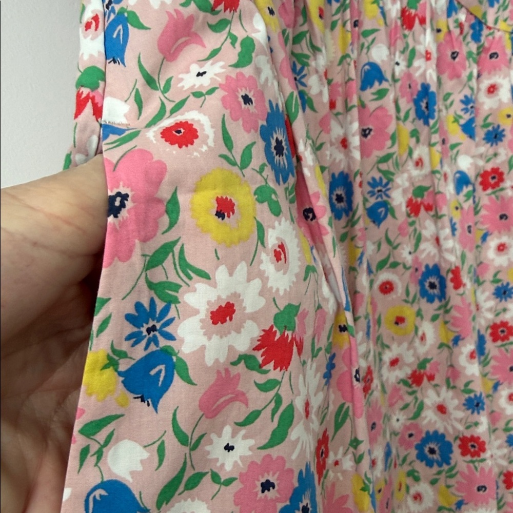 Boden floral V-Neck Casual Dress - Pink Multicolor - Picture 4 of 4